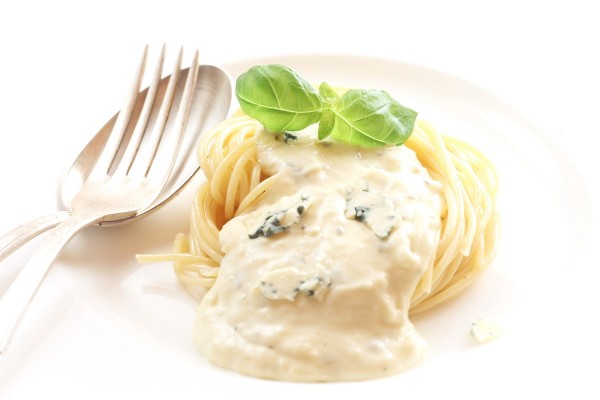 Vollkornspaghetti mit Gorgonzolasoße
